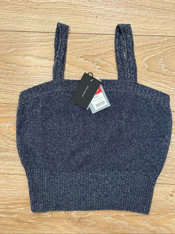 Magnifique crop top bleu et doré faineant cop copine taille M neuf
