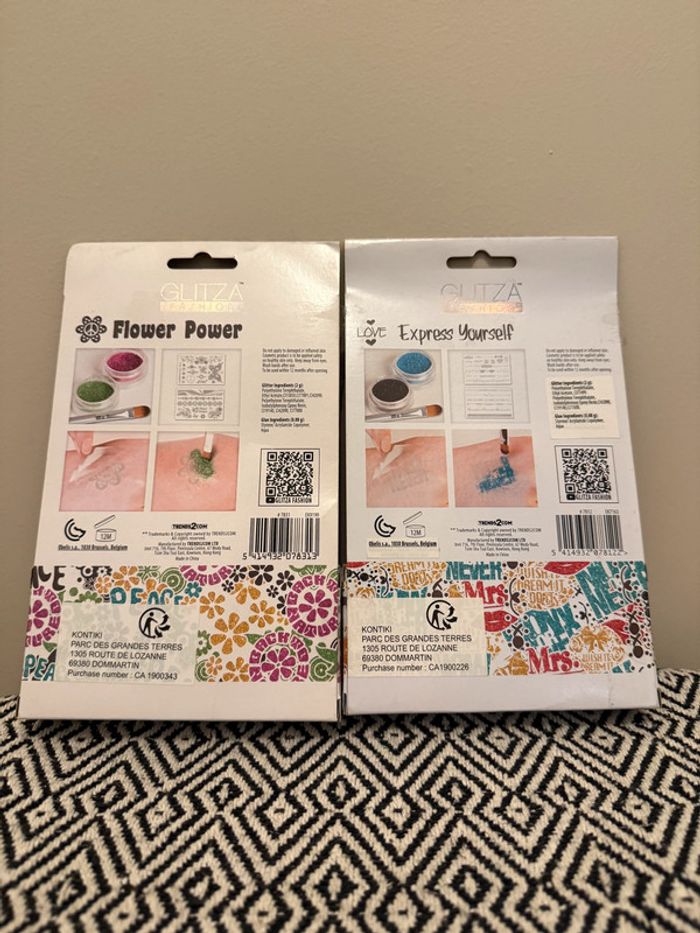 Glitza Fashion - Lot de deux Coffret de tatouages provisoires de haute qualité - photo numéro 2