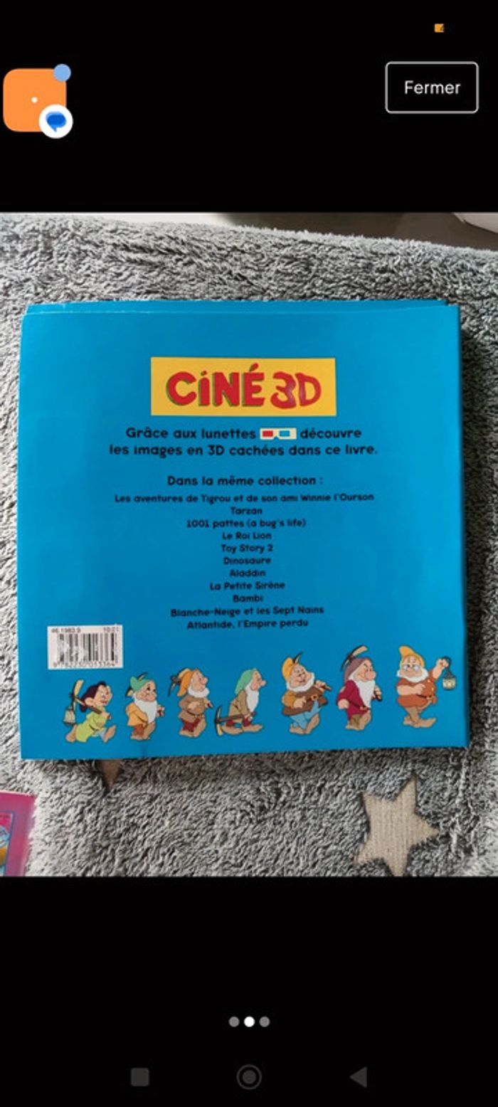 Livre ciné 3d blanche neige et les 7 nains Disney - photo numéro 2