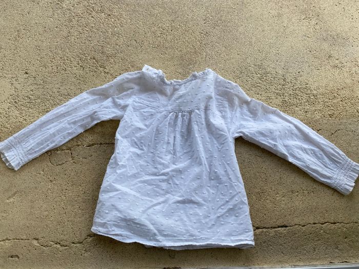Chemise Zara blanche à volant brodé - photo numéro 3