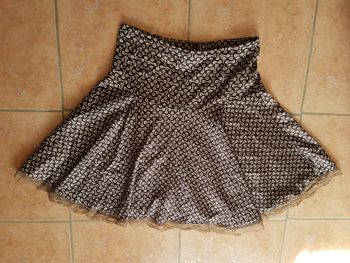 Jupe évasée femme 38 (T2) marron et blanche
