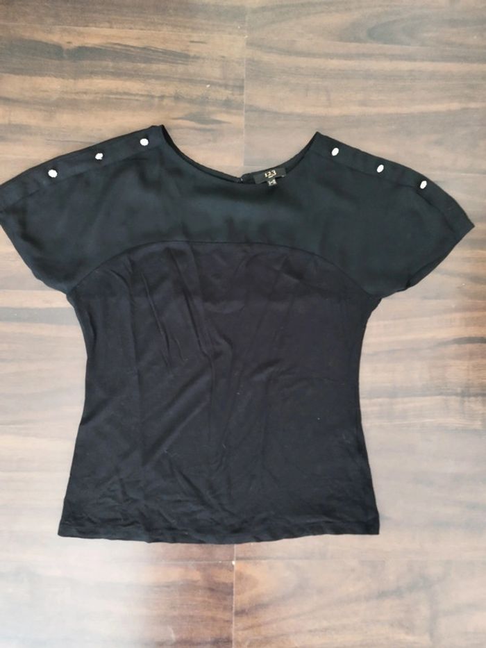 Très jolie blouse, top noire Maison 1 2 3 taille 38 - photo numéro 4