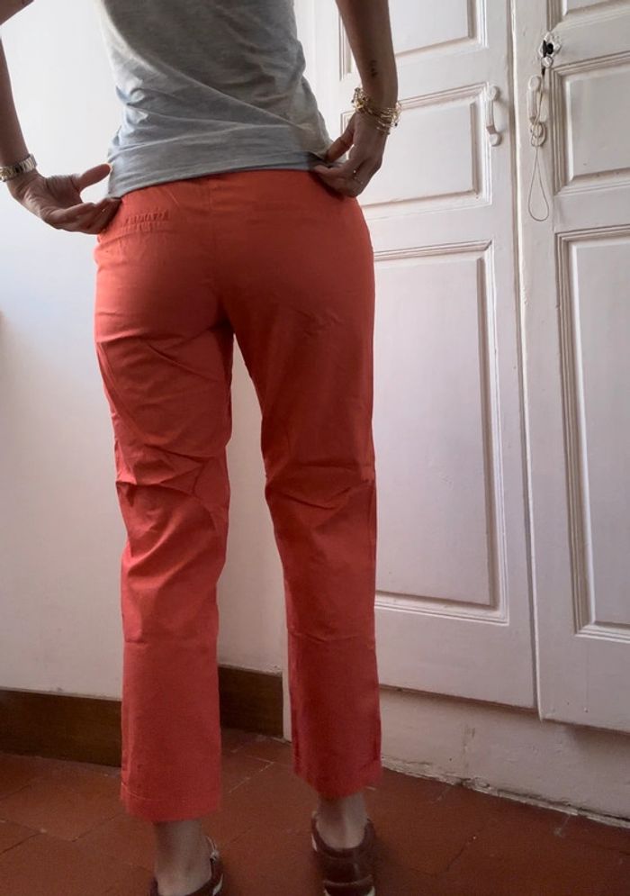 Pantalon chinos 7/8eme - camaïeu - corail - 38 - photo numéro 2
