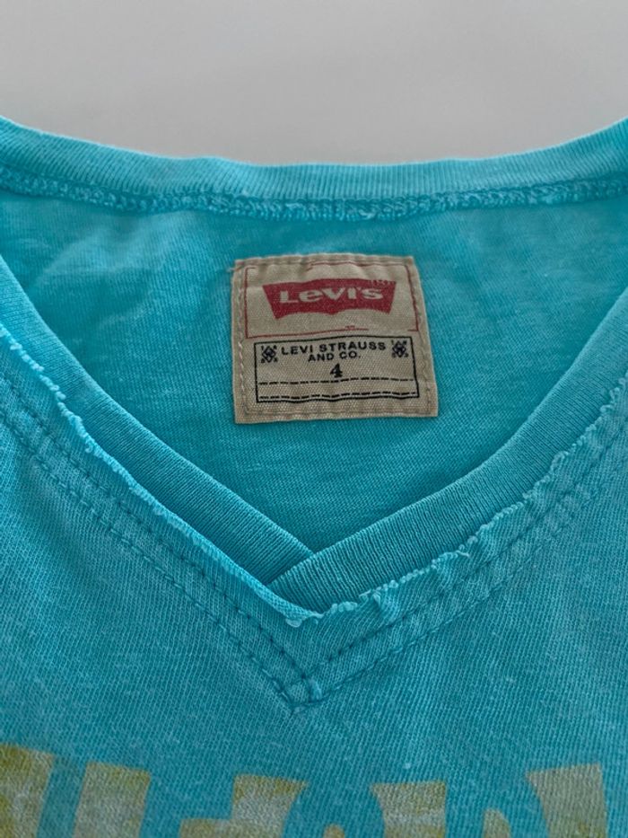 Tee shirt bleu palmier Levi’s 4 ans - photo numéro 2