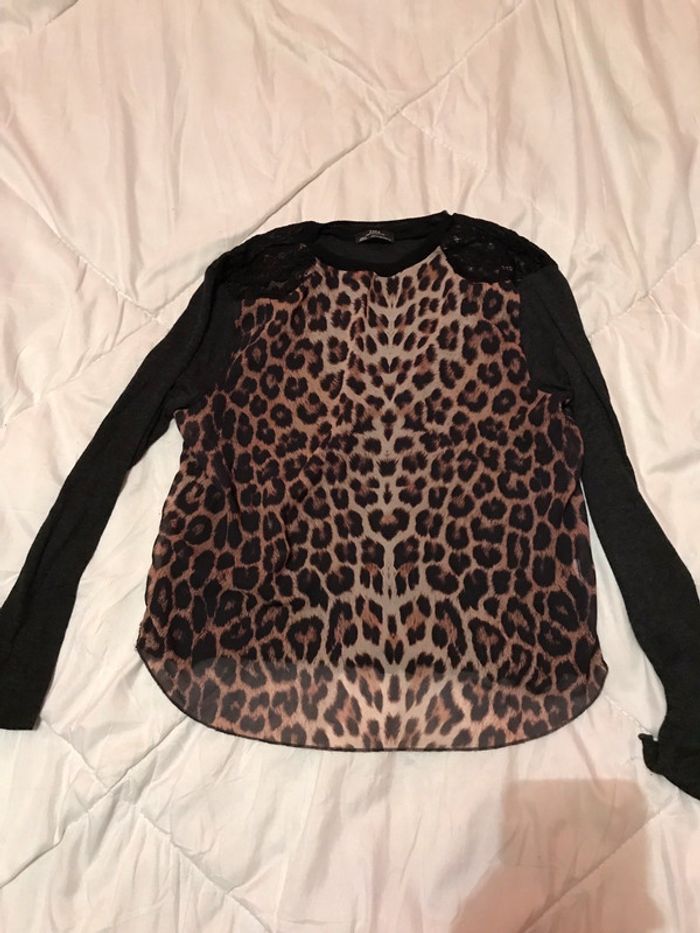 T shirt manche longue léopard