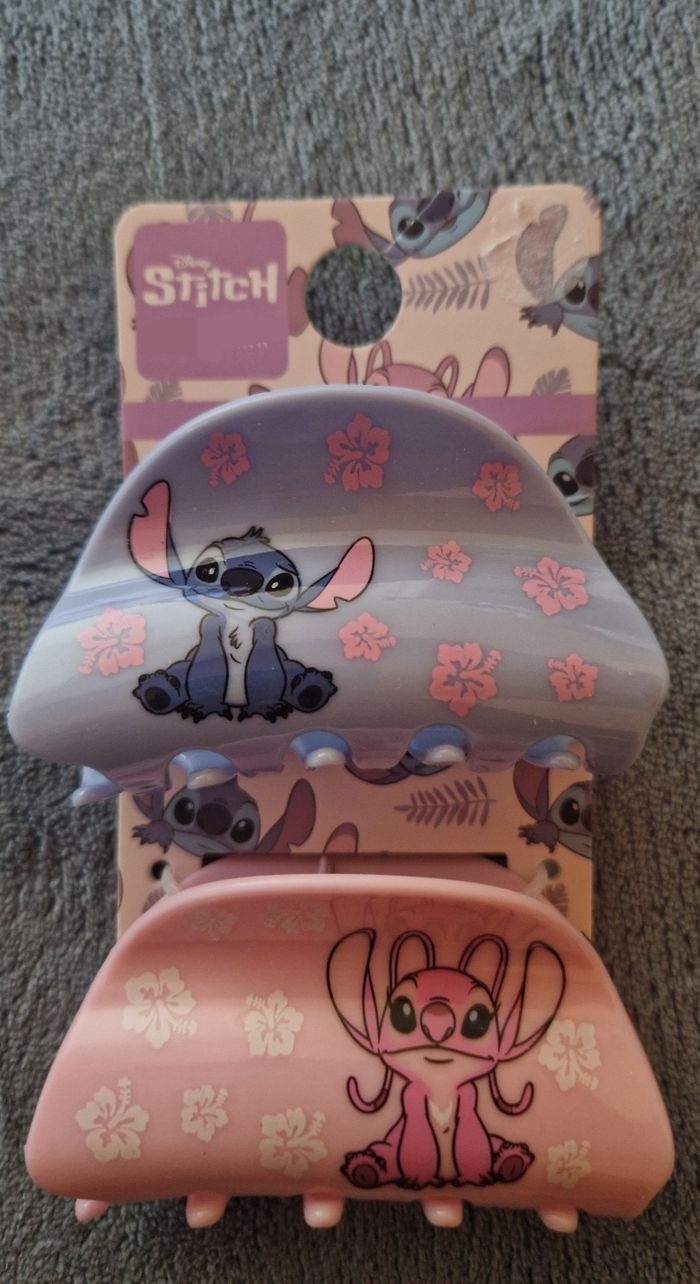 Lot de 2 pinces à cheveux Stitch et Angel