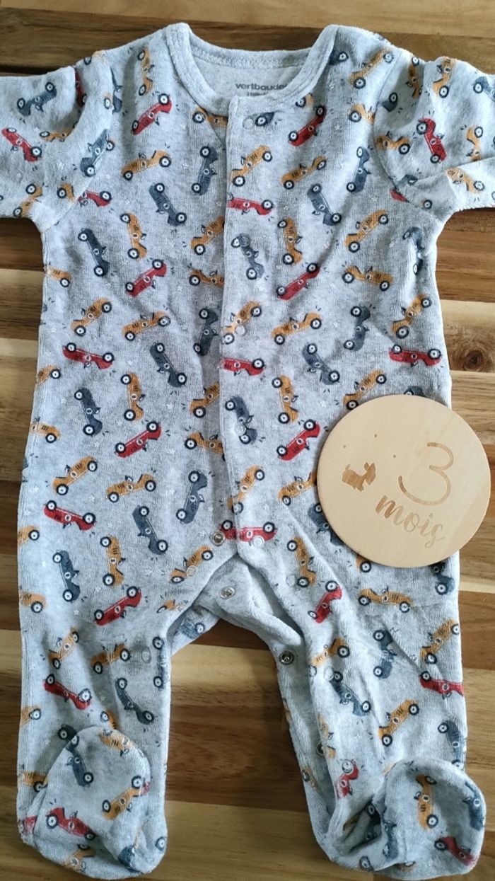 Lot 2 pyjamas velours voitures Vertbaudet