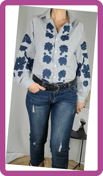 Chemise brodée, NEUVE avec étiquette