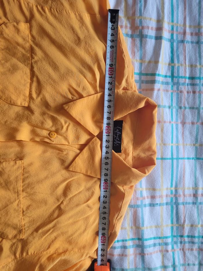 Chemise jaune moutarde, taille M, en soie - photo numéro 6