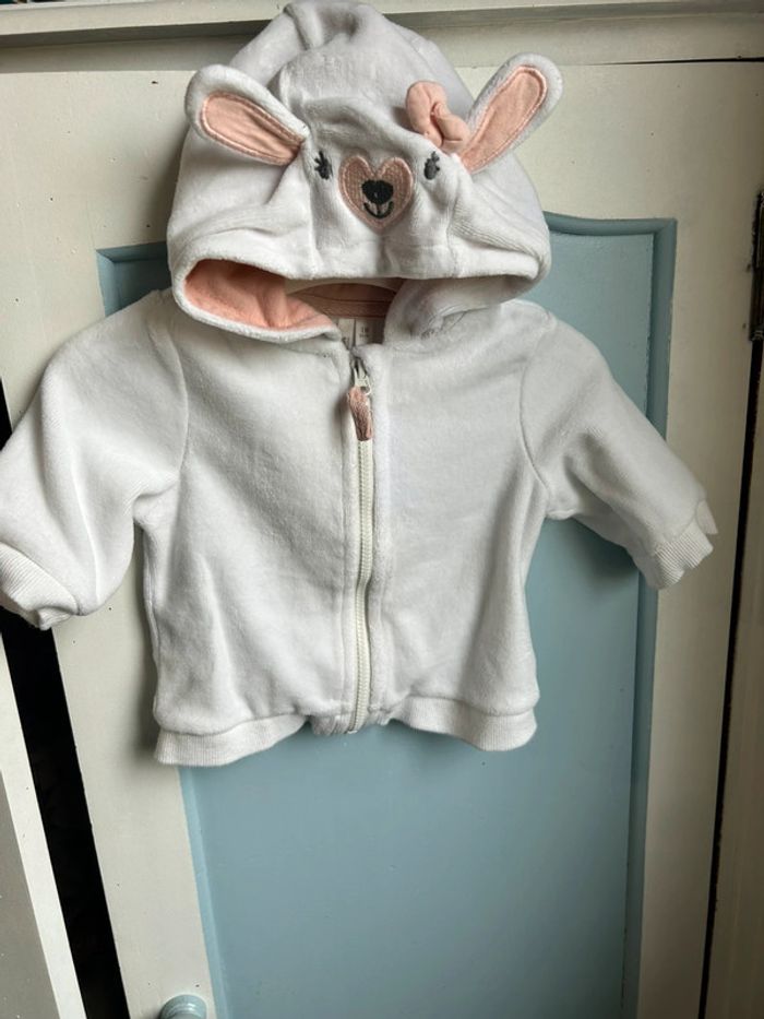 Gilet polaire , blanc orchestra,1 mois