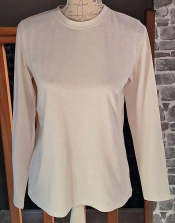 Tee-shirt à manches longues blanc uni