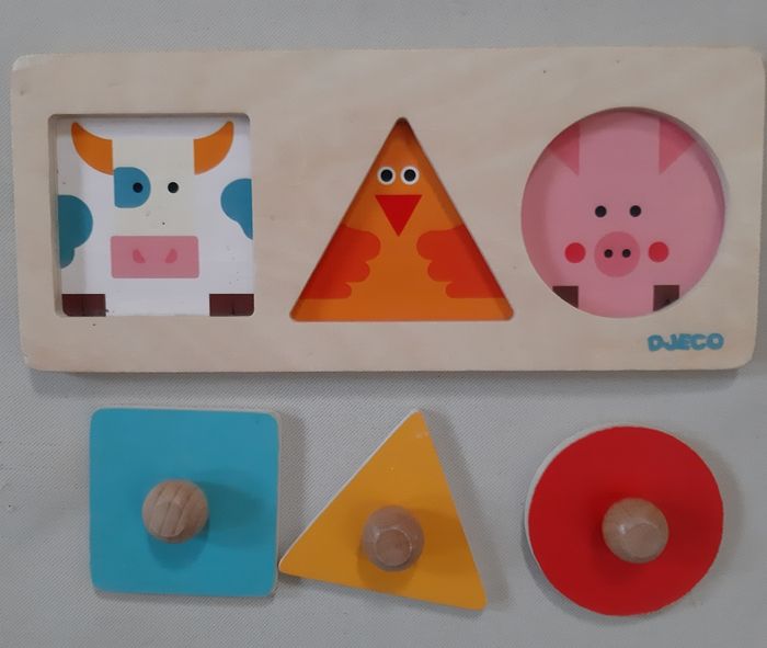 Puzzle en bois - formes géométriques à encastrer - FormaBasic - Djeco - photo numéro 4