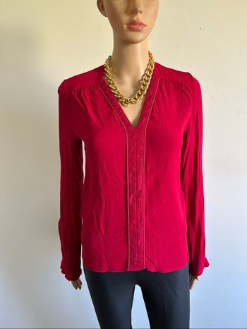 Blouse rouge à manches longues Morgan taille 34 comme neuve