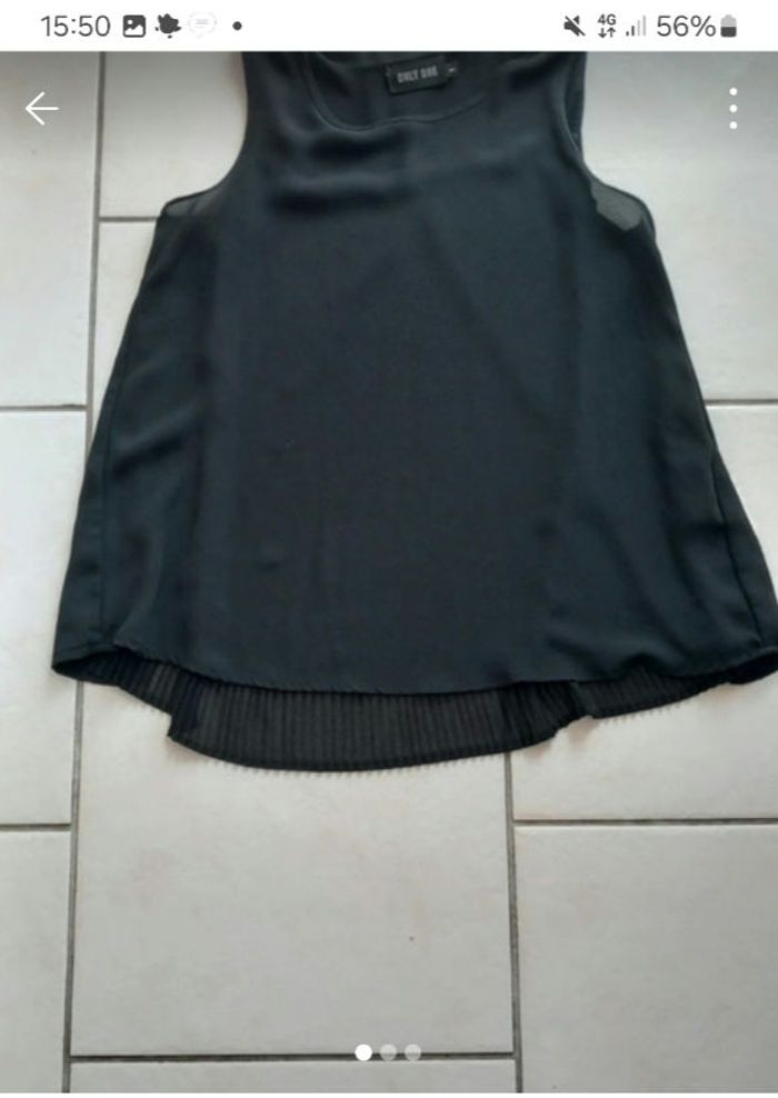 Tunique noire sans manches only one 34 femme tbe