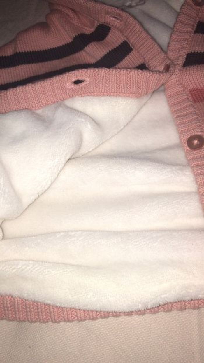 Poncho doublé en polaire épais 12M 74 cm - photo numéro 3