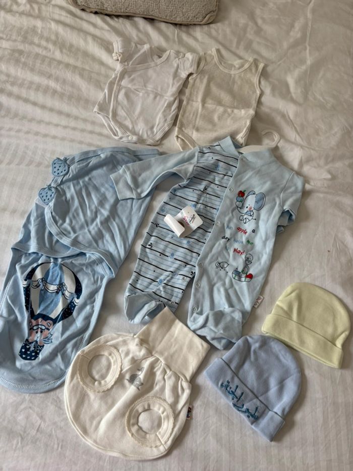 Lot bebe 0-3 mois bleu