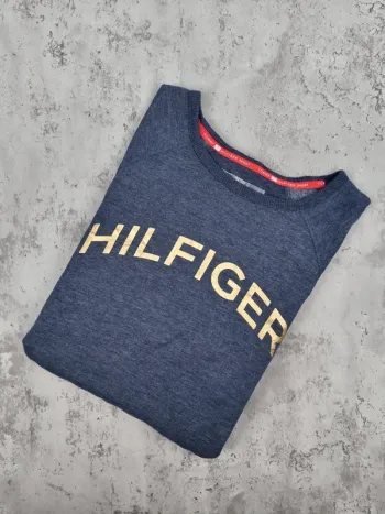 Sweat Tommy Hilfiger bleu chiné – Taille M Femmes (mesures en photos)