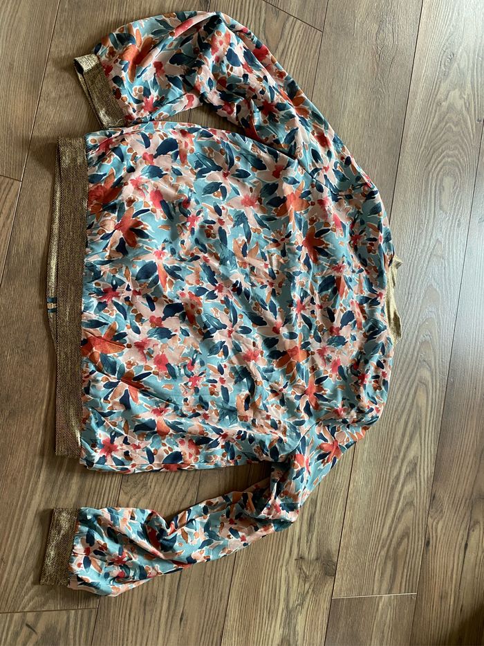 Veste d’été bleu à motif fleur rouge Emma Ella tS - photo numéro 8