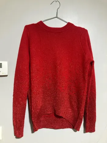 Pull rouge paillette