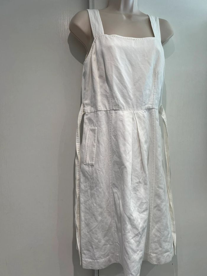 Robe blanc cassé Caroll  taille 38 lin et coton - photo numéro 15