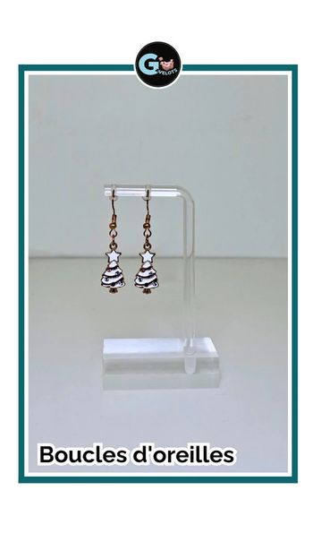 🦚Boucle d'oreilles sapin de Noël