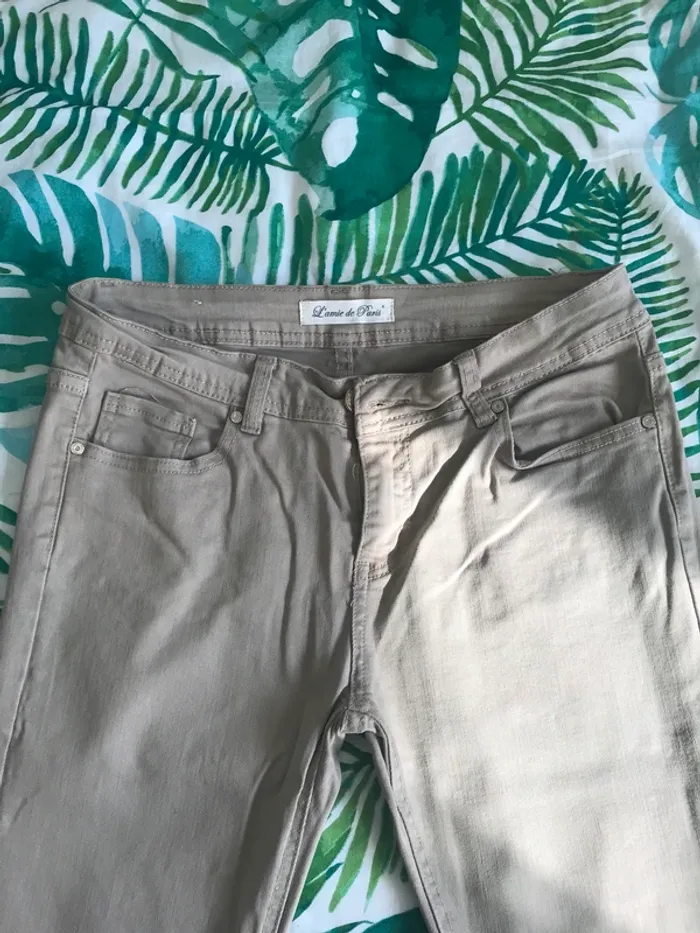Pantalon jeans beige - photo numéro 2
