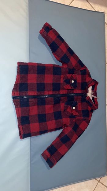 Chemise à carreaux zippée molletonnée 12 mois