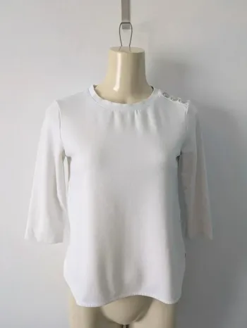 T-shirt blanc manches 3/4 - Caroll - taille XS