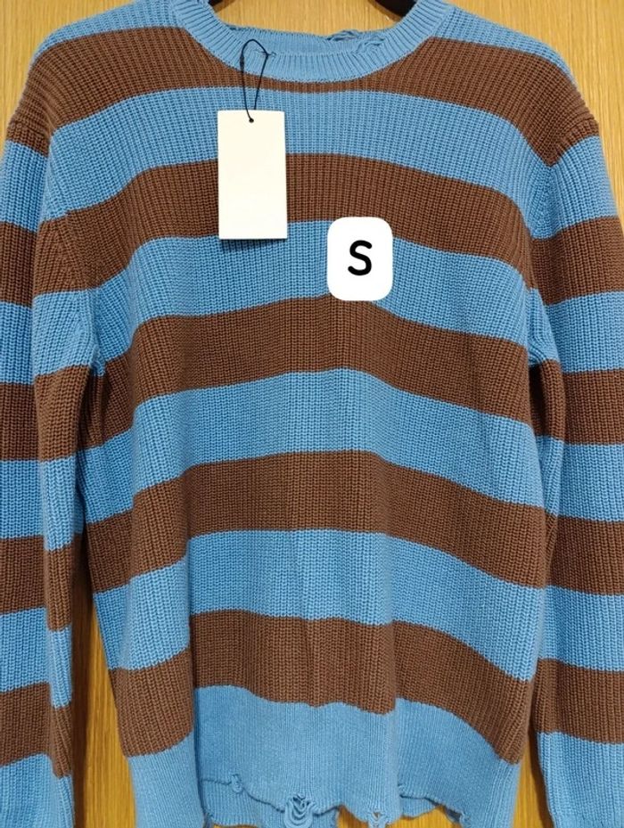 Pull en maille perlée et rayé Zara - photo numéro 3