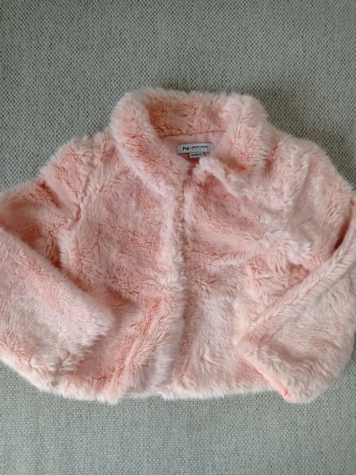 Veste fourrure rose nude Naf Naf 4 ans