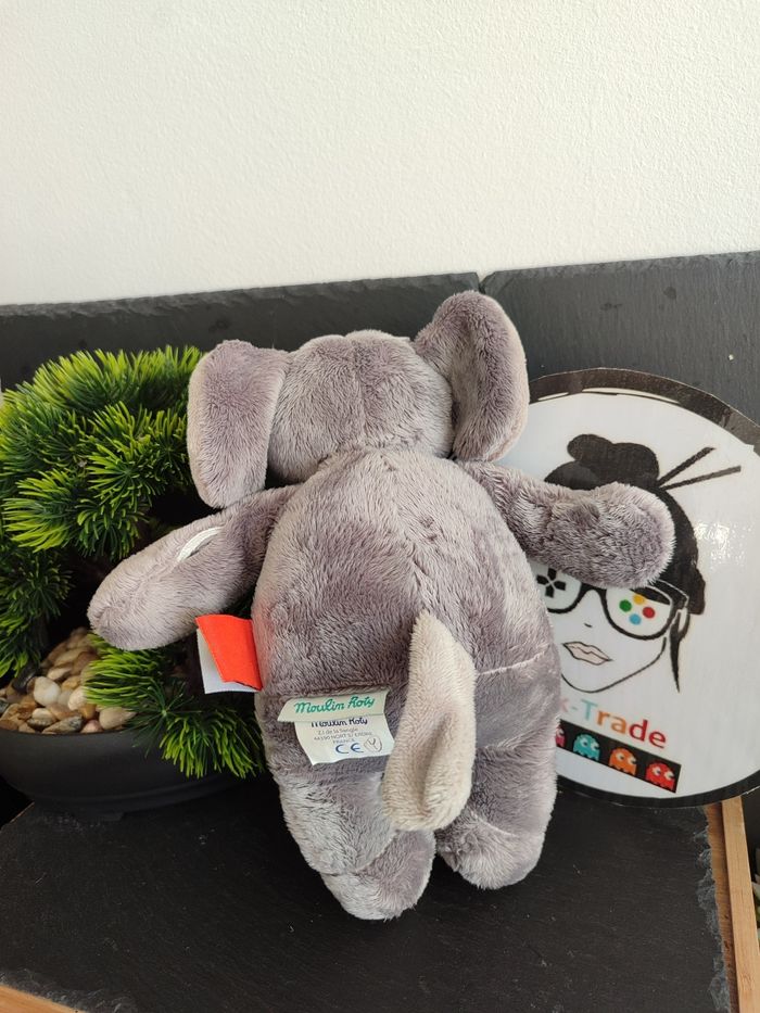 peluche éléphant moulin roty les tout doux machines de l'île gris blanc DD003469 - photo numéro 2