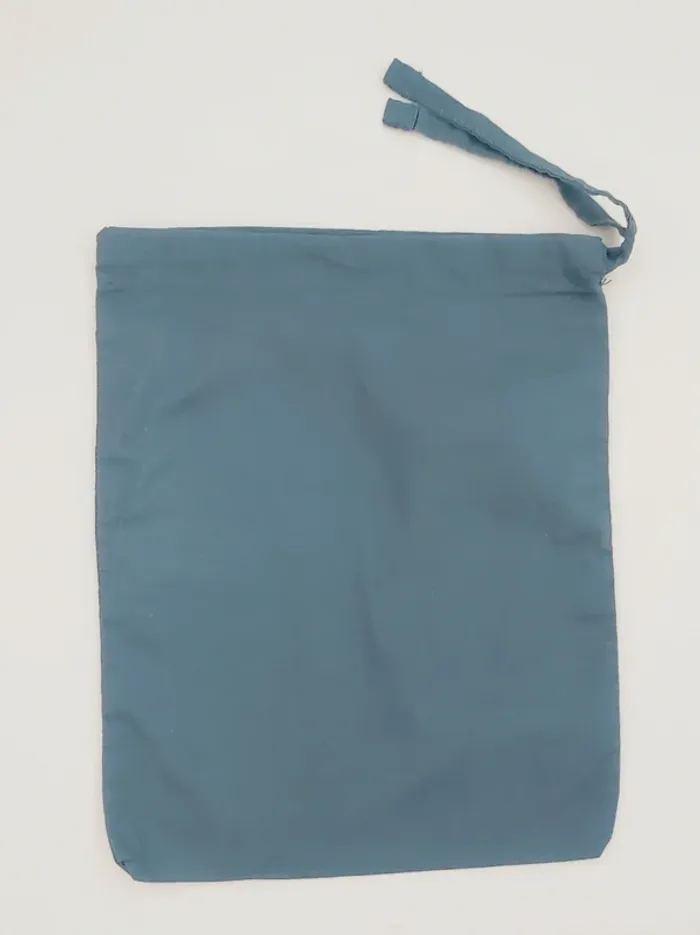 Lot 2 grands pochons bleu canard / Bouchara - 40×30cm & 27×22cm - photo numéro 3