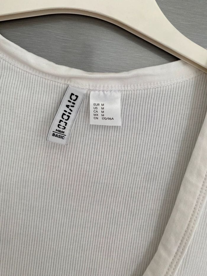 Débardeur côtelé blanc femme H&M 38 - photo numéro 3