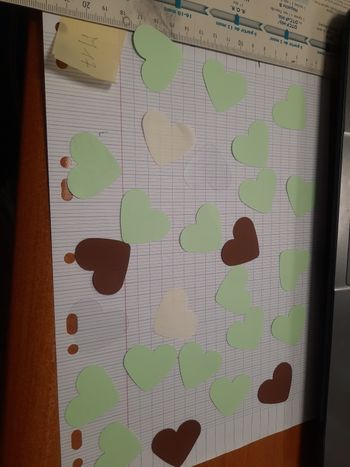 Lot cœur vert marron découpe papier m17