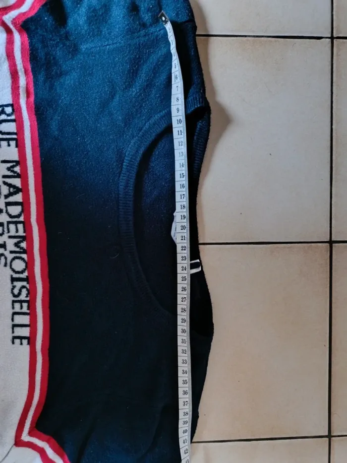 Pull léger Naf Naf bleu blanc rouge Mademoiselle Paris taille M - photo numéro 4