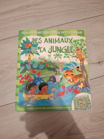 Livre dépliant les animaux de la jungle
