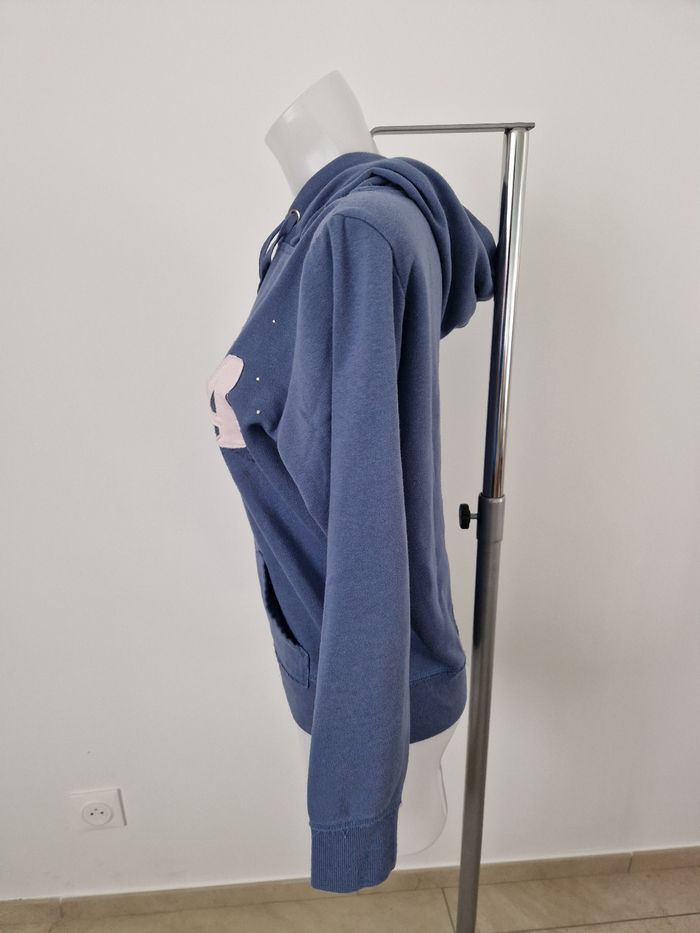 Sweat à capuche bleu avec inscription Mim - photo numéro 4