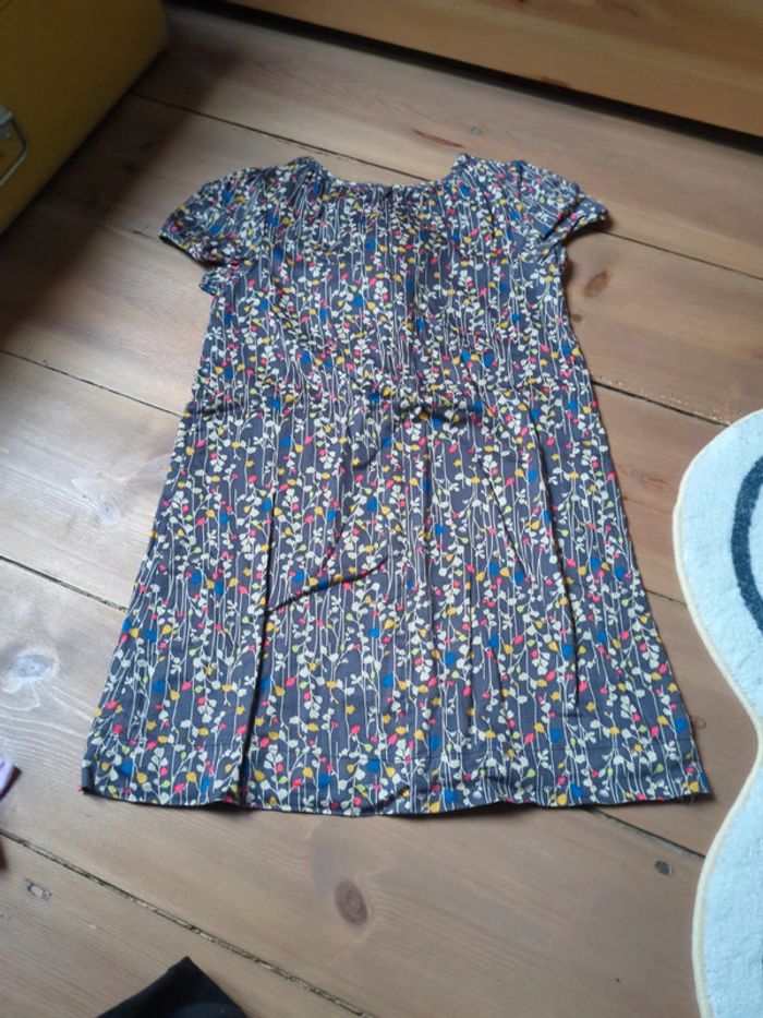 Robe motif fleurs floral 6 ans Vertbaudet col jabot - photo numéro 4