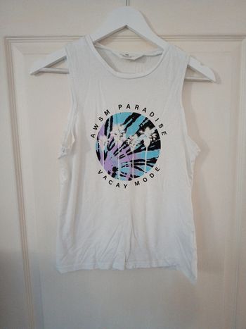 Débardeur blanc h&M taille 12 14 coloris blanc