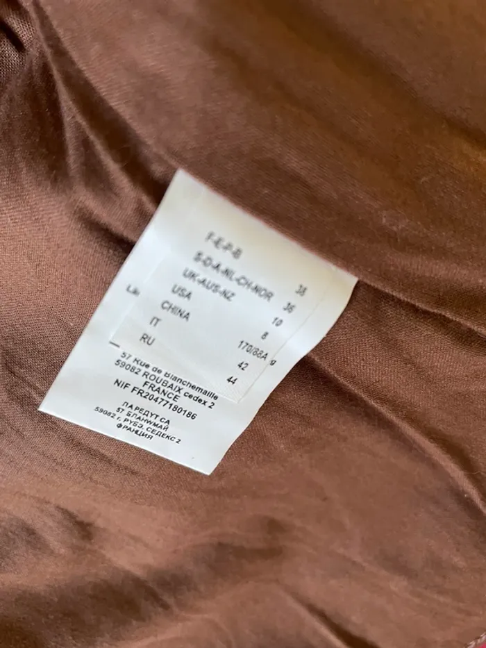 Blouson cuir mouton marron atelier R 36 neuf - photo numéro 4