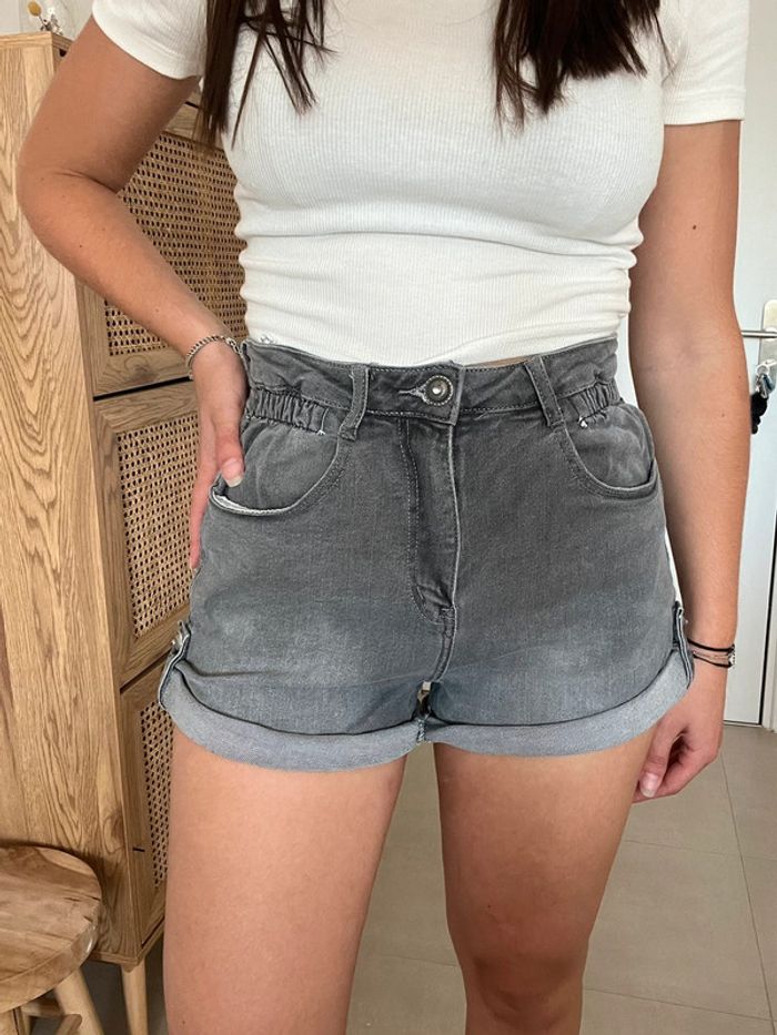 Short en jean gris Denim - photo numéro 2
