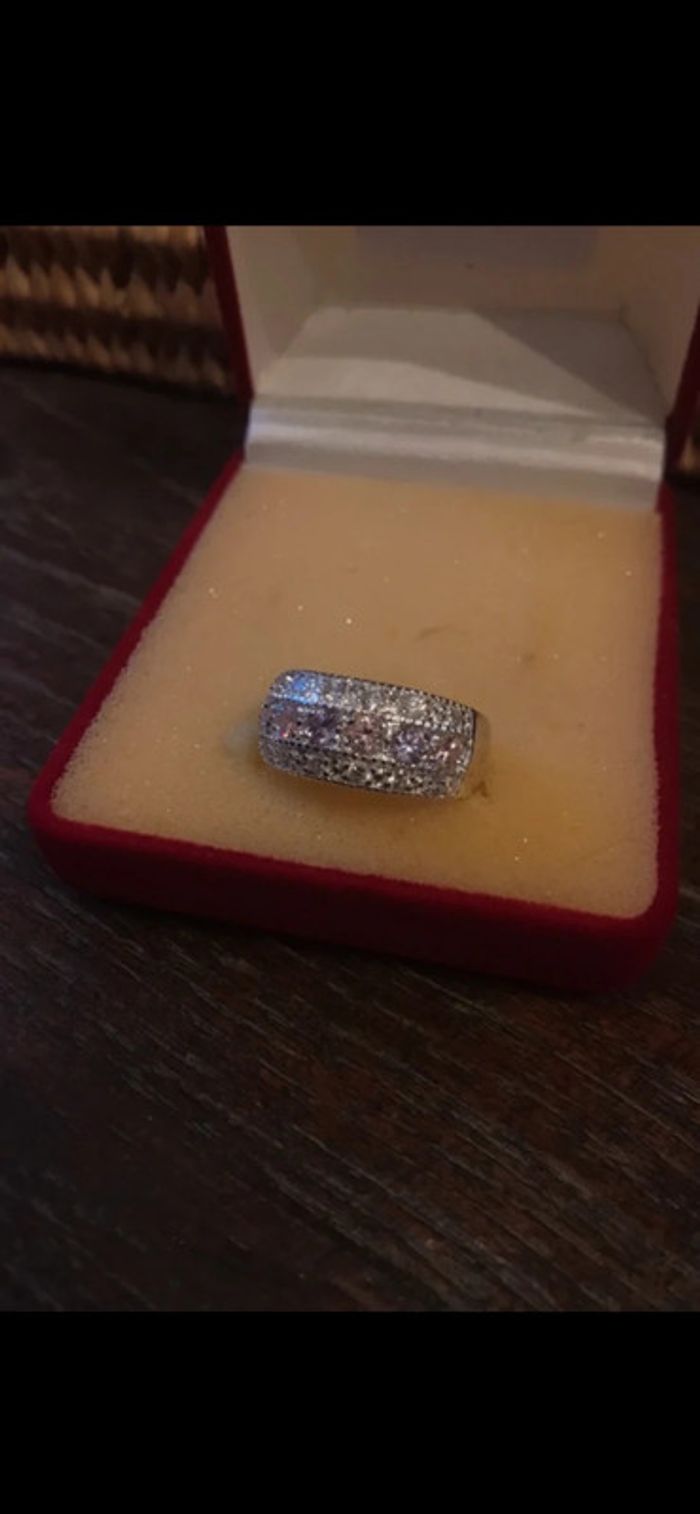 Magnifique bague avec pierres roses et parmes, taille 57 - photo numéro 7