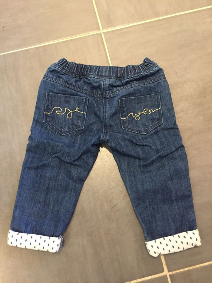 Jeans revers paillettes 6 mois - photo numéro 2