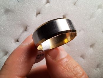 Bague acier inoxydable dorées
