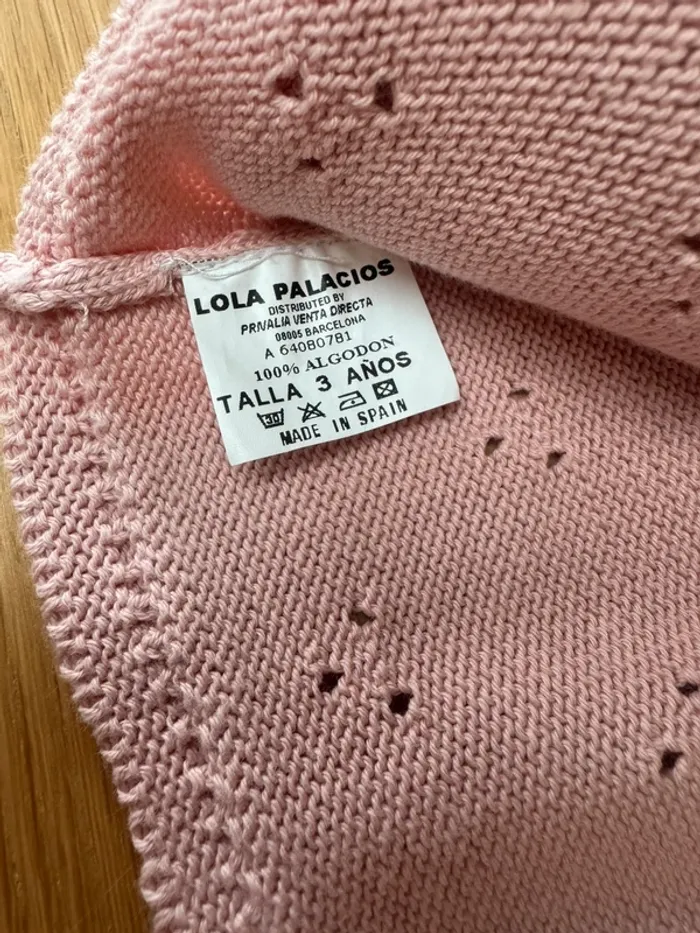 Gilet court ML rose tricoté en 100% coton - Taille 3 Ans - photo numéro 9