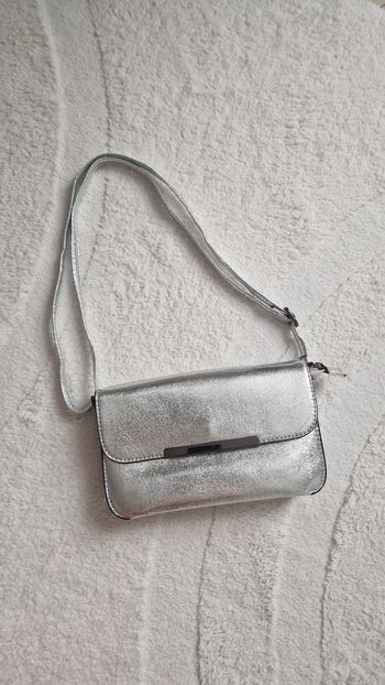 Sac bandoulière argenté