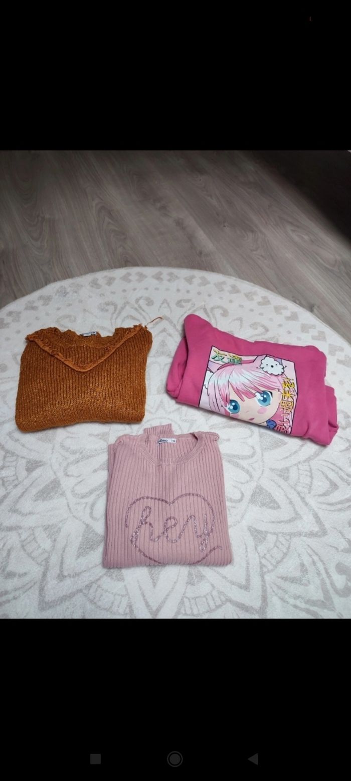 Lot de pull en 10 ans fille