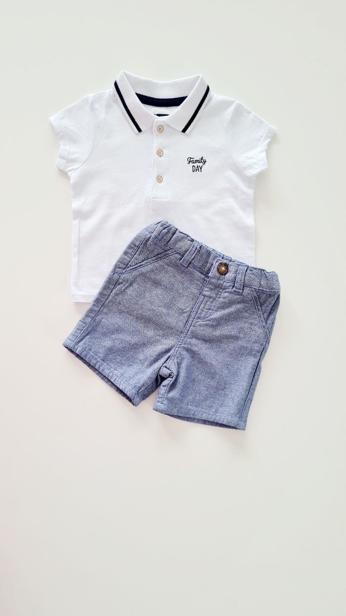 Ensemble polo + short 9 mois neuf
