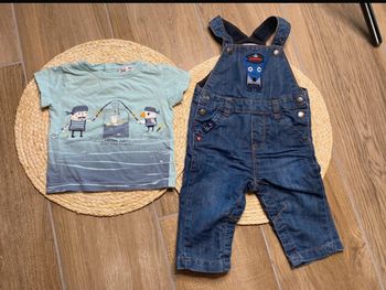 Ensemble salopette + t-shirt - 9 mois