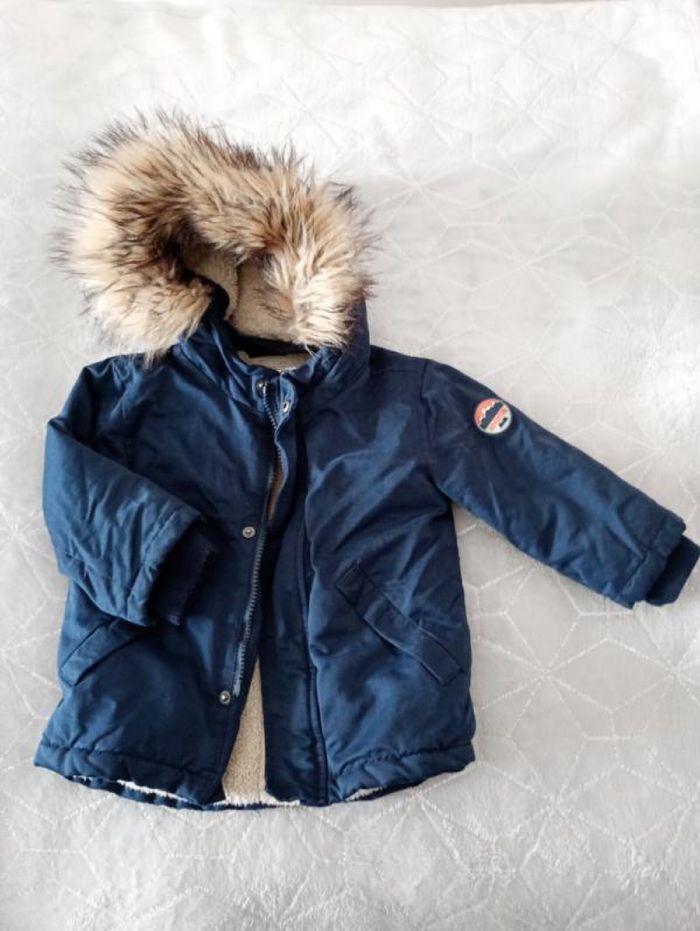 Manteau doublé vertbaudet bleu marine 2 ans